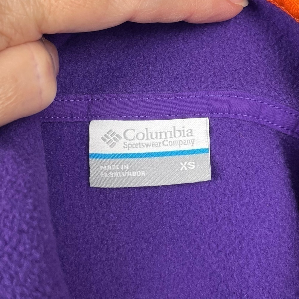 Columbia PFG Clemson Tigers fleece 1/2 snap pullover, size XS. - Picture 10 of 13